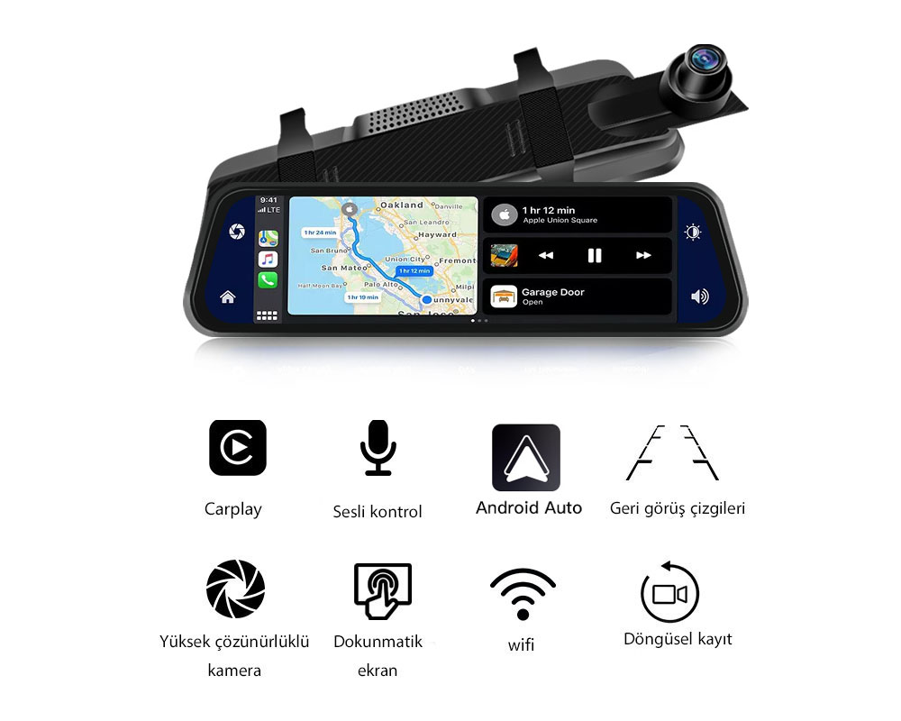 Araç Dikiz Aynası CarPlay Sistemi